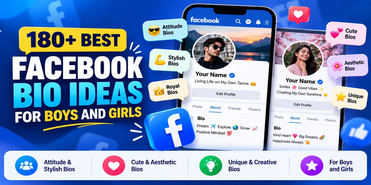 180+ Best Facebook Bio Ideas for Boys and Girls (2026)