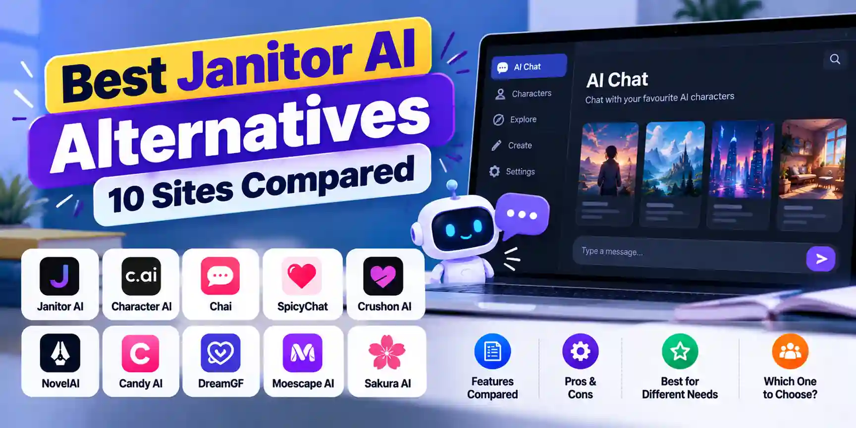 Best Janitor AI Alternatives in 2026: 10 Sites Compared